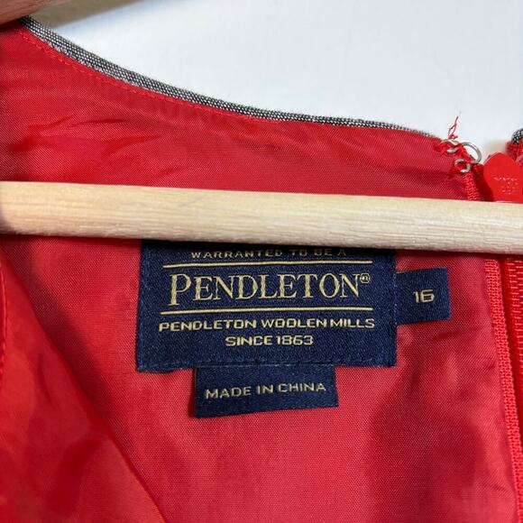Pendleton Linen Lora Shift Dress Size 16 Cayenne Textured Red Relaxed Resort - Picture 6 of 12